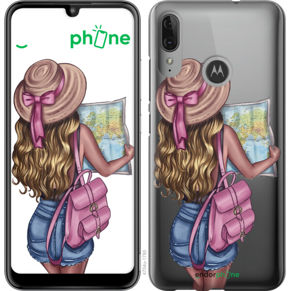 

Чехол на Motorola Moto E6 Plus Девушка с картой 4704u-1780