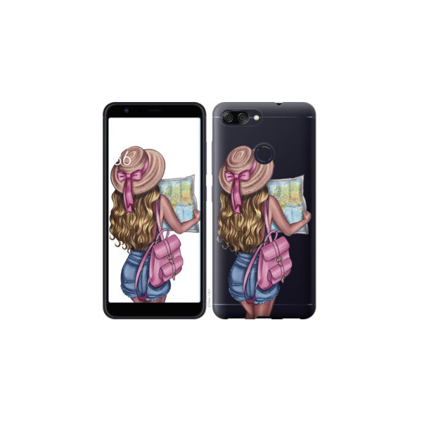 

Чехол на Asus ZenFone Max Plus M1 ZB570TL Девушка с картой 4704u-1361, Силикон