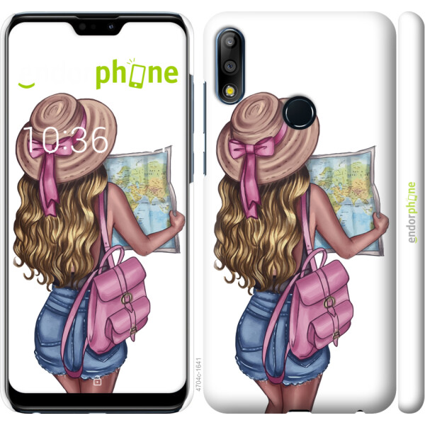

Чехол на Asus Zenfone Max Pro M2 ZB631KL Девушка с картой 4704m-1641, Пластик матовый