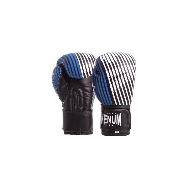 

Перчатки боксерские кожаные на липучке VNM MA-6737 (р-р 10-12oz, синий-желтый-черный)