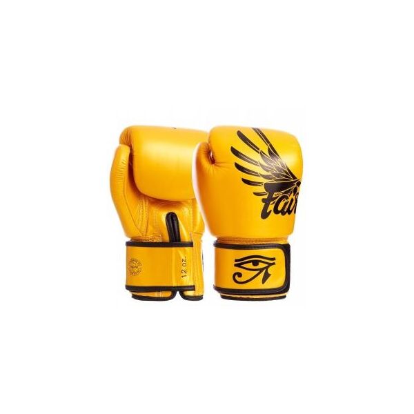 

Перчатки боксерские кожаные на липучке FAIRTEX BGV1-FALCON (р-р 10-16oz, золотой-черный)