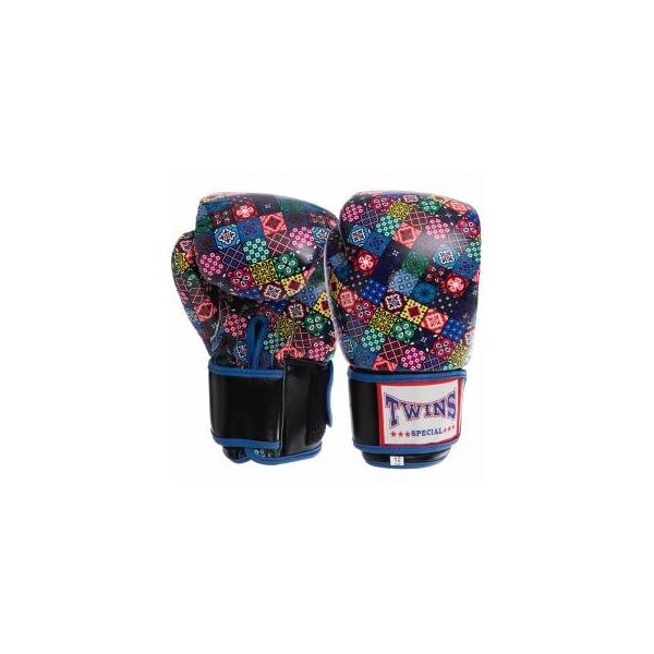 

Перчатки боксерские кожаные на липучке TWN VL-2058 (р-р 10-12oz, синий-черный)