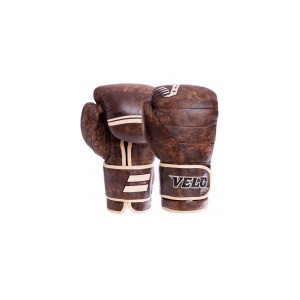 

Перчатки боксерские кожаные на липучке VELO VL-2214 (р-р 10-14oz, коричневый)
