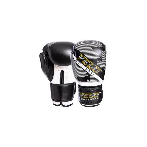 

Перчатки боксерские кожаные на липучке VELO VL-2229 (р-р 10-14oz, черный)
