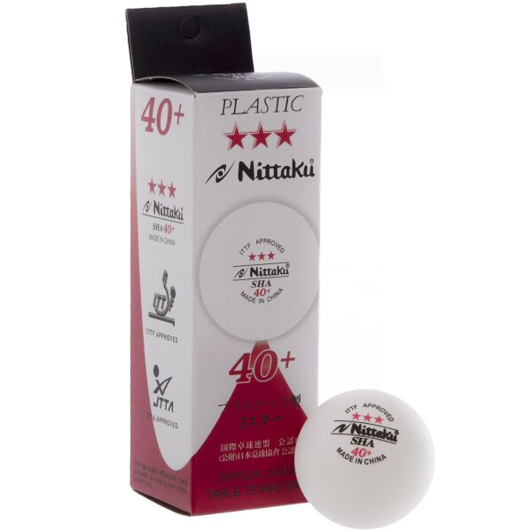 

Набор мячей для настольного тенниса 3 штуки NITTAKU NB-1400 3star (пластик, d-40мм, белый)