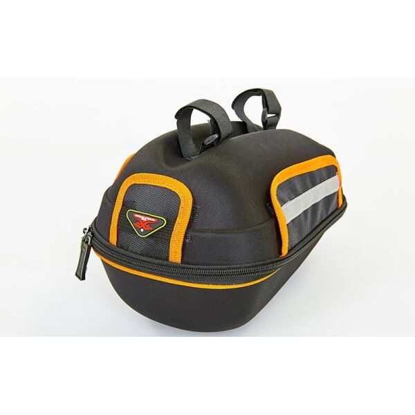 

Сумка на багажник велосипеда с чехлом WOLF BASE TQ-315 (PL, р-р 25x20x17см, черный-оранжевый)