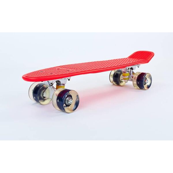 

Скейтборд пластиковый Penny LED WHEELS 22in со светящимися колесами SK-5672-10 (красный-черный)