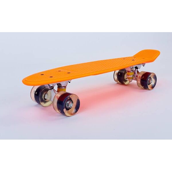 

Скейтборд пластиковый Penny LED WHEELS 22in со светящимися колесами SK-5672-11 (оранжевый-черный)
