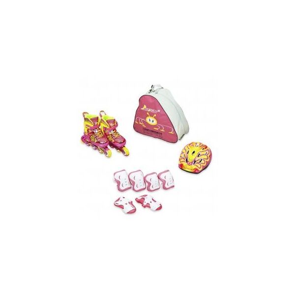 

Роликовые коньки раздвижные детские в наборе защита, шлем, сумка JINGFENG 189 размер 31-38 цвета в ассортименте