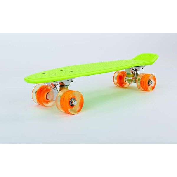 

Скейтборд пластиковый Penny LED WHEELS 22in со светящимися колесами SK-5672-7 (салатовый-оранжевый)