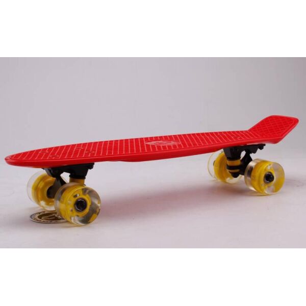 

Скейтборд пластиковый Penny LED WHEELS FISH 22in со светящимися колесами SK-405-15 (красный-чер-жел)
