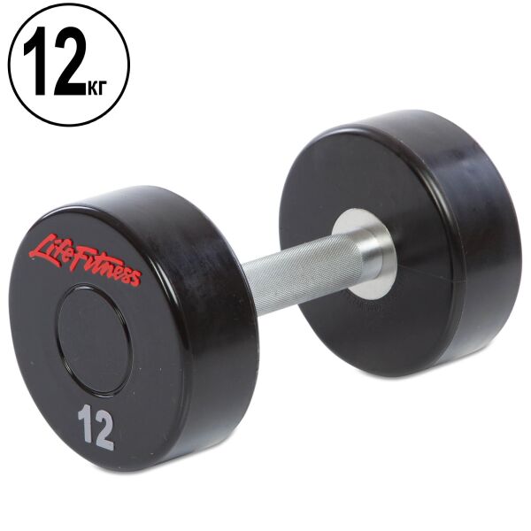 

Гантель цельная профессиональная Life Fitness (1шт) SC-80081-12 12кг (полиуретановое покрытие, вес 12кг)