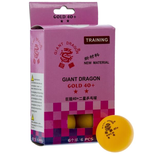 

Набор мячей для настольного тенниса 6 штук GIANT DRAGON GOLD 40+2* MT-6561 (целлулоид, d-40мм, цвета в ассортименте)8342