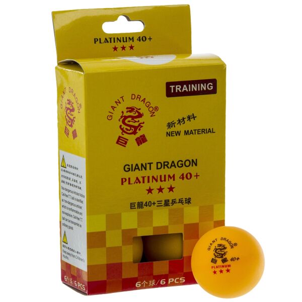 

Набор мячей для настольного тенниса 6 штук GIANT DRAGON PLATINUM 40+3* MT-6560 (целлулоид,d-40мм, цвета в ассортименте)8343