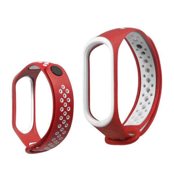 

Ремешок для Xiaomi Mi Band 3 / 4 силиконовый Sport style Red-White