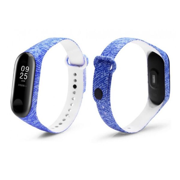 

Ремешок для Xiaomi Mi Band 3 / 4 силиконовый Print Denim