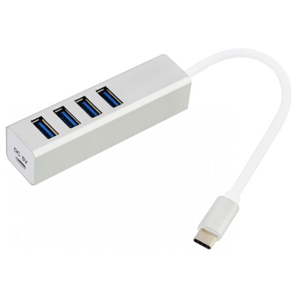 Акция на Хаб (концентратор) Dellta USB TYPE C на 4 USB Silver (3486) от Allo UA