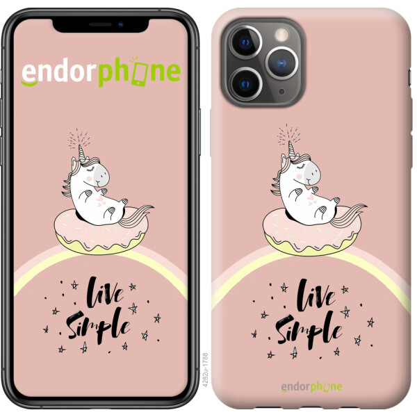 

Чехол на iPhone 11 Pro Единорожка в пончике 4282c-1788, Пластик глянцевый