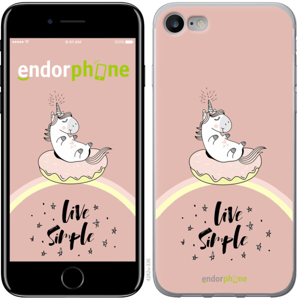 

Чехол на iPhone 7 Единорожка в пончике 4282u-336, Силикон