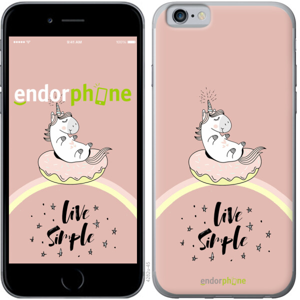 

Чехол на iPhone 6 Единорожка в пончике 4282u-45, Силикон