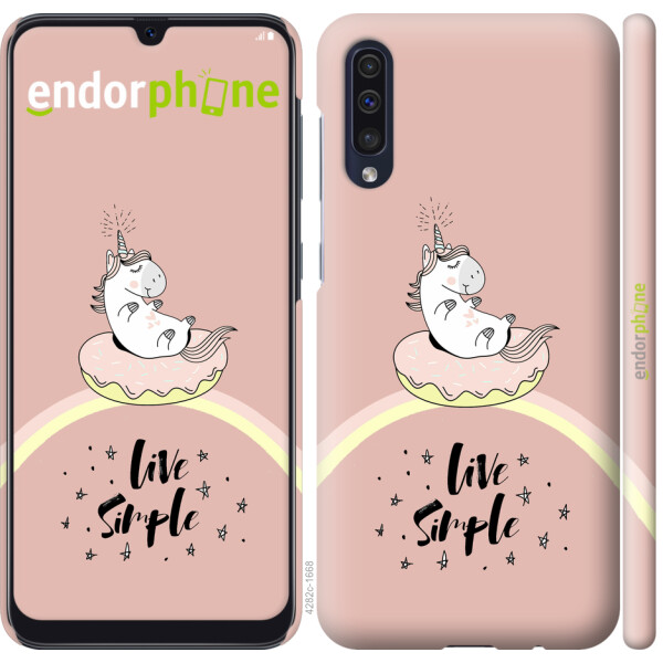 

Чехол на Samsung Galaxy A50 2019 A505F Единорожка в пончике 4282m-1668, Пластик матовый