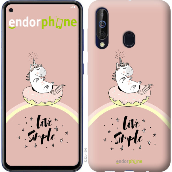 

Чехол на Samsung Galaxy A60 2019 A606F Единорожка в пончике 4282u-1699, Силикон