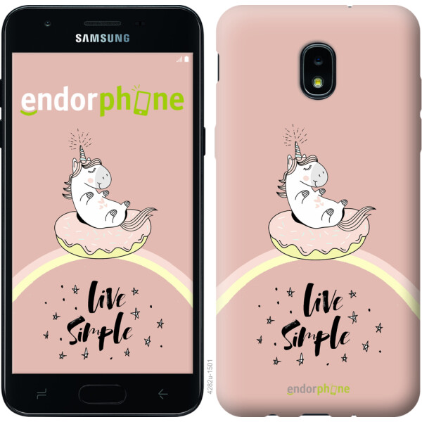 

Чехол на Samsung Galaxy J3 2018 Единорожка в пончике 4282u-1501, Силикон