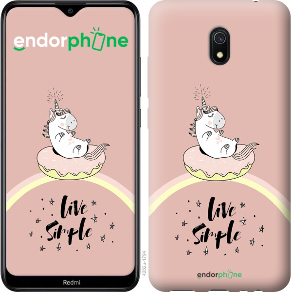 

Чехол на Xiaomi Redmi 8A Единорожка в пончике 4282u-1794