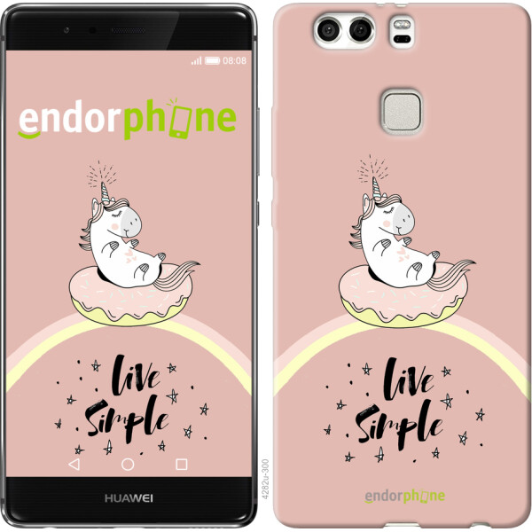 

Чехол на Huawei P9 Plus Единорожка в пончике 4282u-300, Силикон