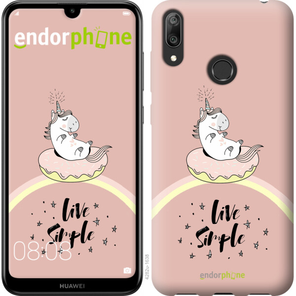 

Чехол на Huawei Y7 2019 Единорожка в пончике 4282u-1638, Силикон