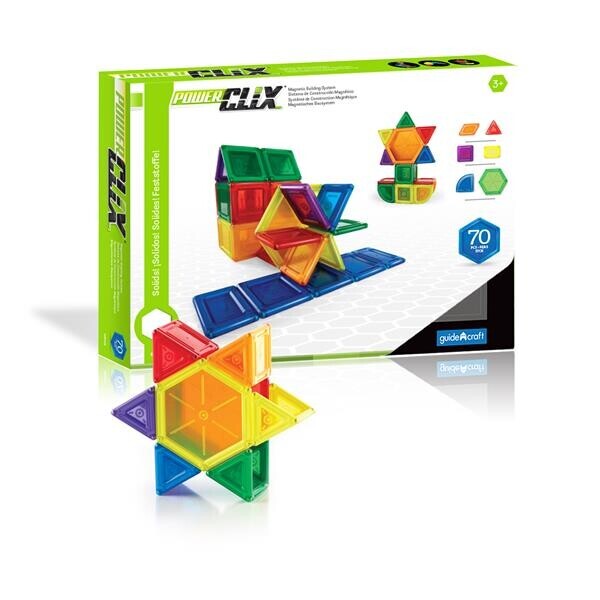 

Магнитный конструктор PowerClix Solids, 70 деталей, Guidecraft G9422