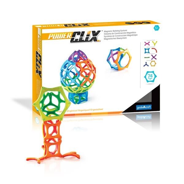 

Магнитный конструктор PowerClix Organics, 74 детали, Guidecraft G9432