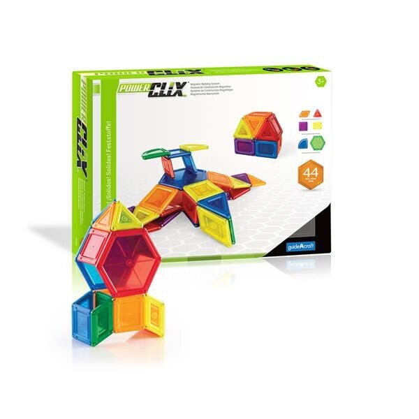 

Магнитный конструктор PowerClix Solids, 44 детали, Guidecraft G9421