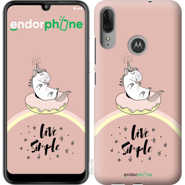 

Чехол на Motorola Moto E6 Plus Единорожка в пончике 4282u-1780, Силикон