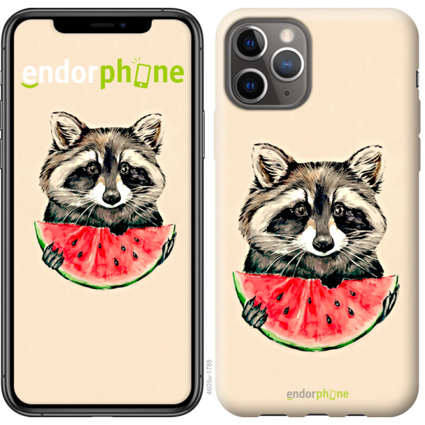 

Чехол на iPhone 11 Pro Енотик с арбузом 4605u-1788, Силикон