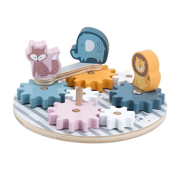 

Деревянный игровой набор PolarB Шестеренки со зверятами, Viga Toys 44006