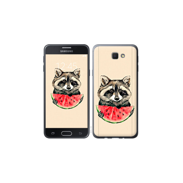 

Чехол на Samsung Galaxy J5 Prime Енотик с арбузом 4605t-465, 2D пластик