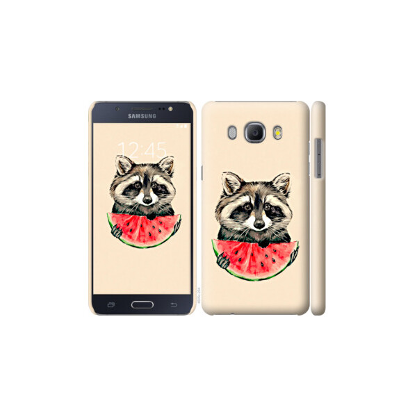 

Чехол на Samsung Galaxy J5 (2016) J510H Енотик с арбузом 4605c-264, Пластик глянцевый