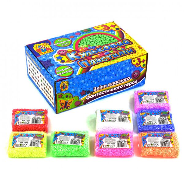 

Шариковый пластилин для творчества 7339 (6) FUN GAME разноцветный 32шт в блоке (69606)