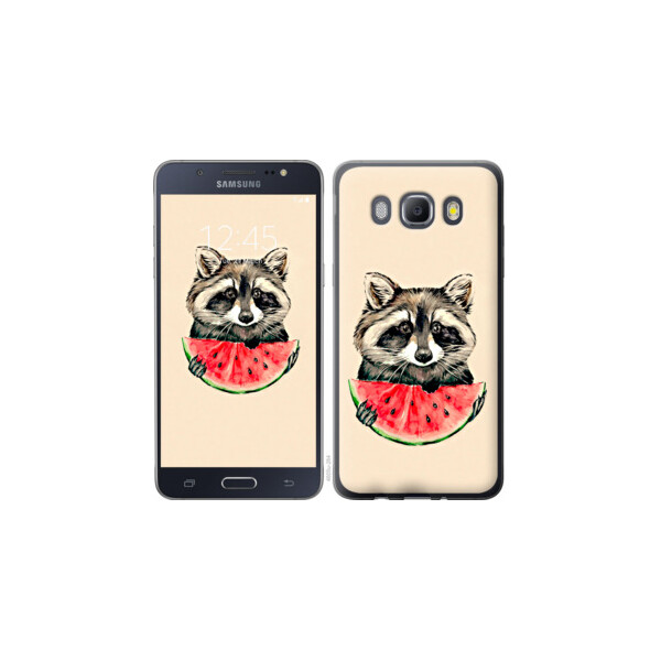 

Чехол на Samsung Galaxy J5 (2016) J510H Енотик с арбузом 4605u-264, Силикон
