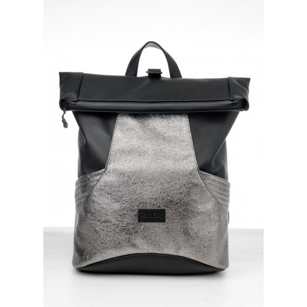 

Рюкзак ролл Sambag RollTop MQN Черный с битым сереблом