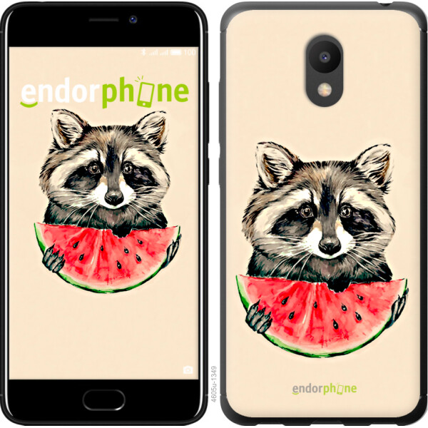 

Чехол на Meizu M6 Енотик с арбузом 4605u-1349