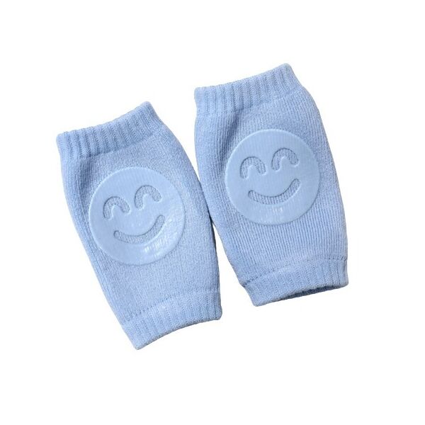 

Наколенники для детей Kids Socks антискользящие c силиконовым мягким смайлом Голубой