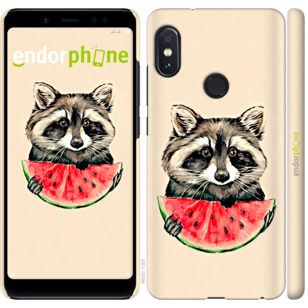 

Чехол на Xiaomi Redmi Note 5 Pro Енотик с арбузом 4605m-1353