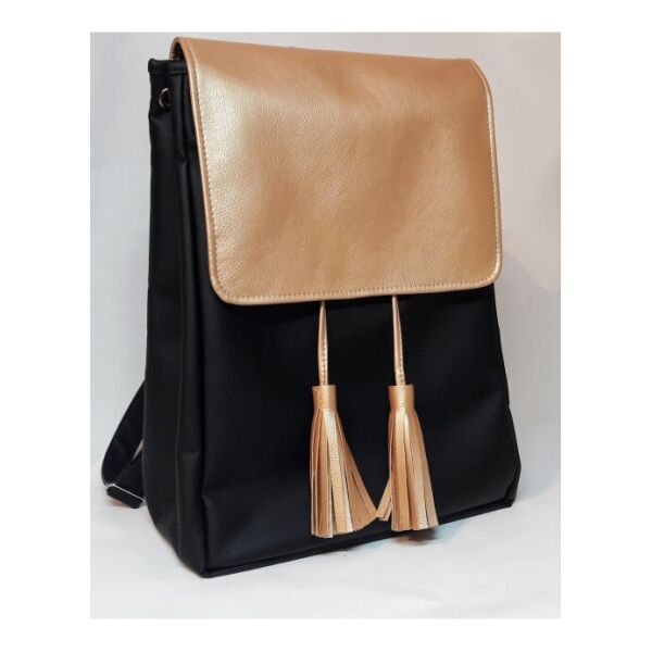 

Женский рюкзак Sambag Loft LAe черный с золотим