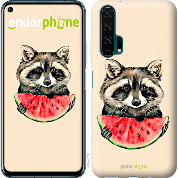 

Чехол на Huawei Honor 20 Pro Енотик с арбузом 4605u-1702