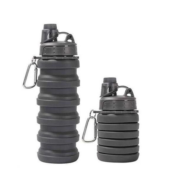

Складная силиконовая бутылка для воды и напитков с карабином iBottle 500 мл Черная (HbP65784256)