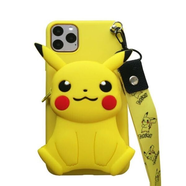 

Чехол для Apple iPhone 11 Pro Max Phenix-Color 3D силиконовый с карманом на шнурке Yellow/Pikachu