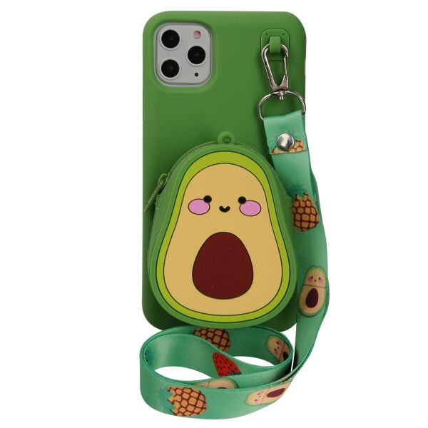 

Чехол для Apple iPhone 11 Pro Max Phenix-Color 3D силиконовый с карманом на шнурке Green/Avocado