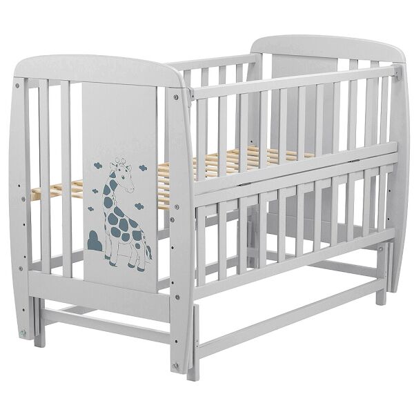 

Кровать Babyroom Жирафик маятник, откидной бок DJMO-02 бук серый